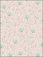 Soft Pink Floral Vine Pattern Rug