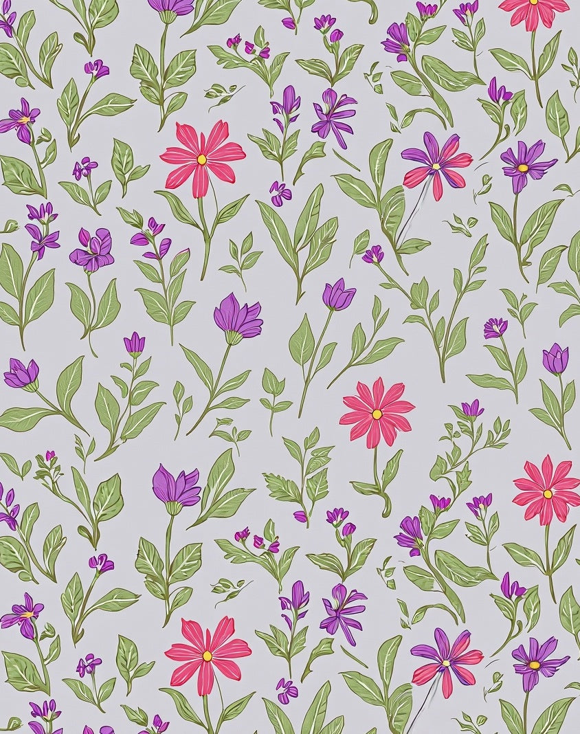 Whimsical Garden Floral Pattern Rug