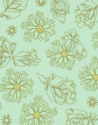 Retro Floral Outline Pattern Rug