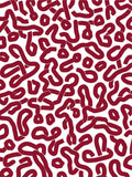 Crimson Wavy Interlocking Pattern Rug