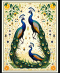 Elegant Peacock Floral Pattern Rug