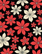 Bold Red Cream Floral Explosion Rug