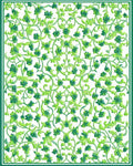 Lush Green Floral Vine Pattern Rug