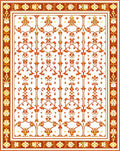 Vintage Floral Scrollwork Red Gold Rug