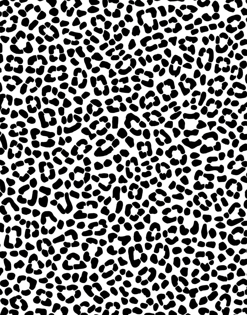 Bold Black White Animal Print Rug