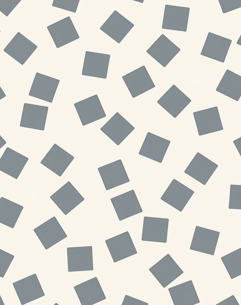 Scattered Square Pattern Grey Rug