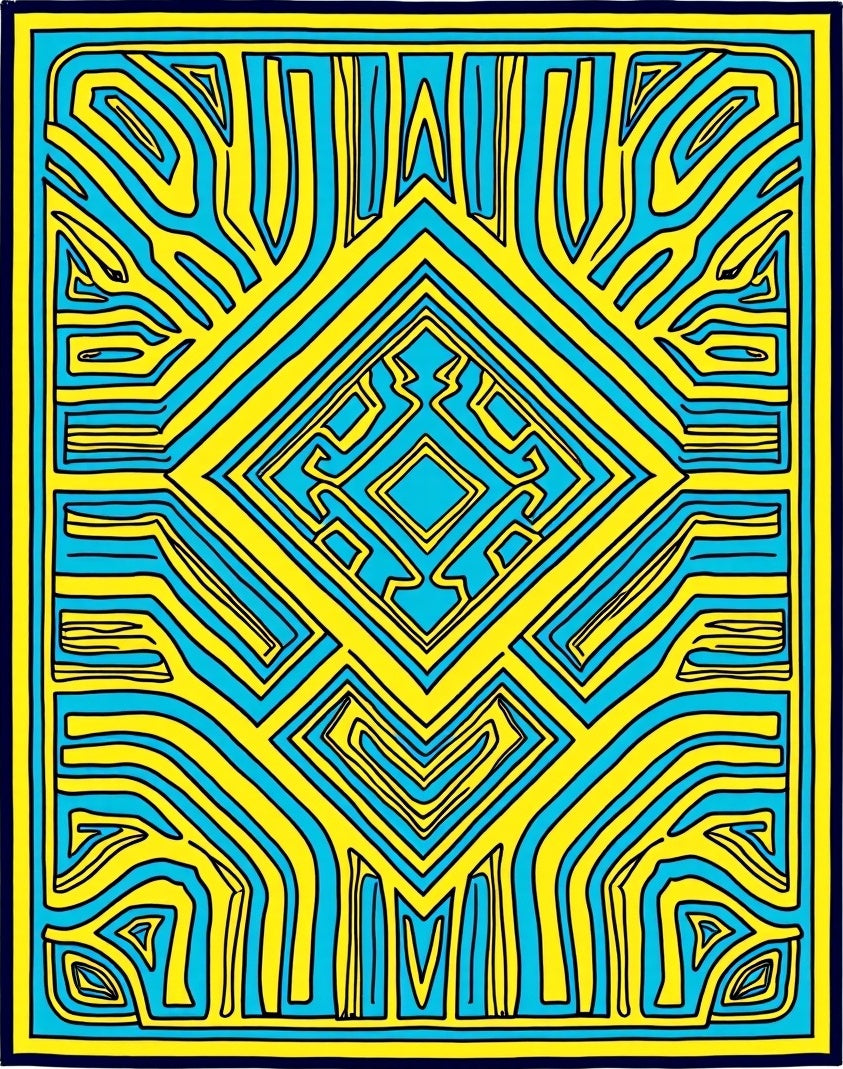 Bold Geometric Symmetrical Pattern Rug