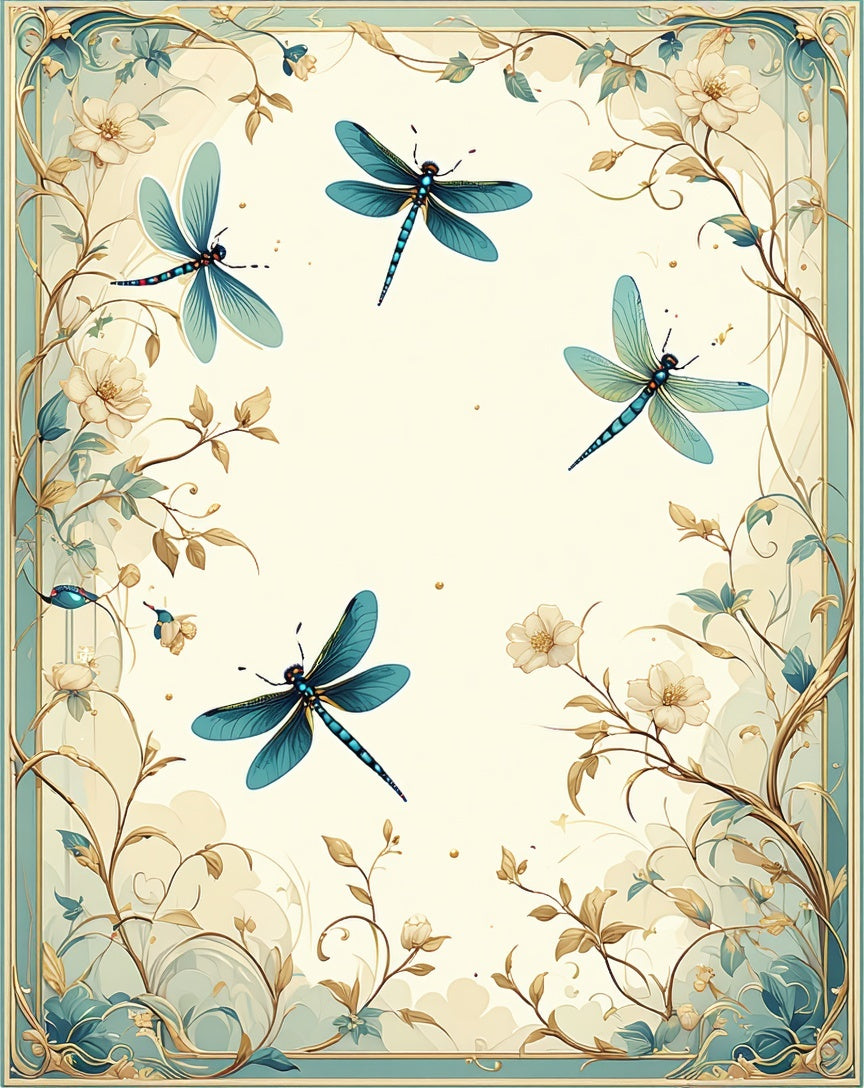 Dragonfly Floral Vintage Style Rug