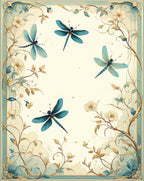 Dragonfly Floral Vintage Style Rug