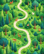 Whimsical Forest Path Woodland Creatures Rug