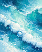 Bubbles and Waves Ocean Pattern Rug