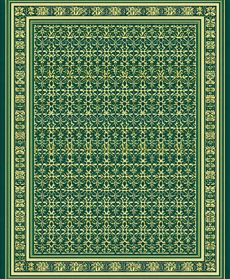 Intricate Medieval Floral Border Rug