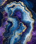 Deep Blue Purple Agate Swirl Rug