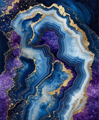 Deep Blue Purple Agate Swirl Rug