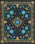 Black Floral Delight Pattern Rug