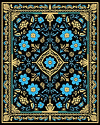 Black Floral Delight Pattern Rug