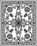 Elegant Floral Scrollwork Mandala Design Rug
