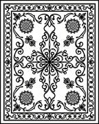 Elegant Floral Scrollwork Mandala Design Rug