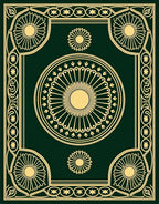 Green Gold Sunburst Floral Medallion Rug