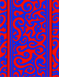 Red and Blue Swirl Pattern Rug