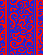 Red and Blue Swirl Pattern Rug
