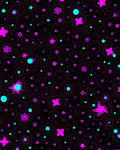 Neon Pink Teal Cosmic Stars Flowers Rug