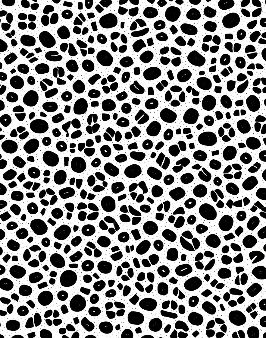 Black Circles Pattern Abstract Design Rug