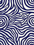 Bold Navy Zebra Print Design Rug