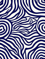 Bold Navy Zebra Print Design Rug