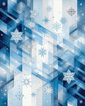 Winter Snowflake Geometric Pattern Rug