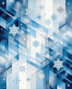Winter Snowflake Geometric Pattern Rug
