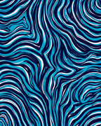 Abstract Blue Stripe Pattern Rug