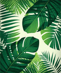 Tropical Jungle Leaves Pattern Rug