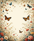 Whimsical Butterflies Floral Garden Rug