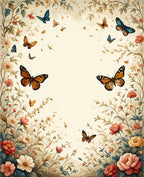 Whimsical Butterflies Floral Garden Rug