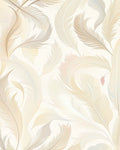 Ethereal Feather Pattern with Golden Hues Rug