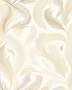 Ethereal Feather Pattern with Golden Hues Rug