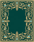 Elegant Floral Scrollwork Border Design Rug