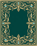 Elegant Floral Scrollwork Border Design Rug