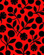 Bold Black Floral Silhouette Design Rug