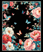Floral Birds Butterflies Ladybugs Design Rug