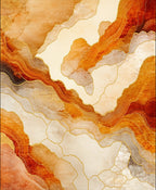 Golden Agate Swirl Pattern Design Rug