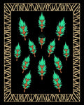 Emerald Foliage Patterned Rug