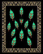 Emerald Foliage Patterned Rug