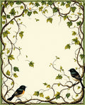 Vines Birds Botanical Pattern Rug