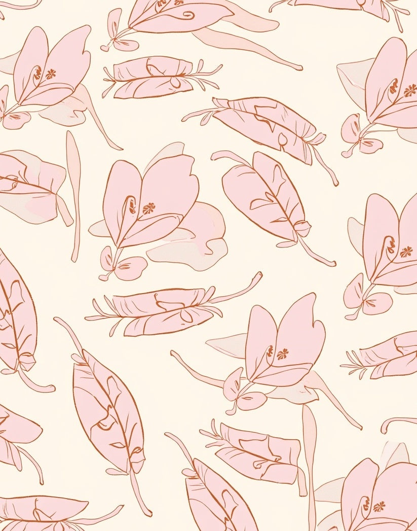 Soft Pink Floral Pattern Design Rug