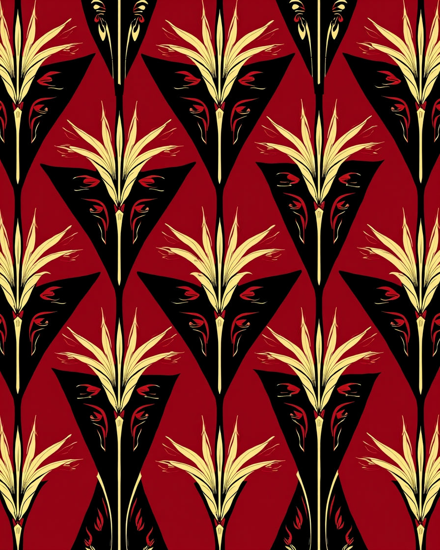 Art Deco Floral Geometric Design Rug