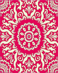 Radiant Fuchsia Cream Mandala Pattern Rug