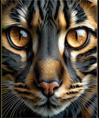 Feline Portrait 2 Abstract Fur Design Rug