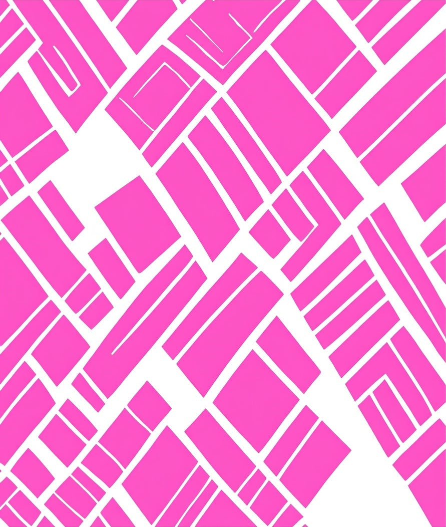 Geometric Pink Lines Patterned Rug